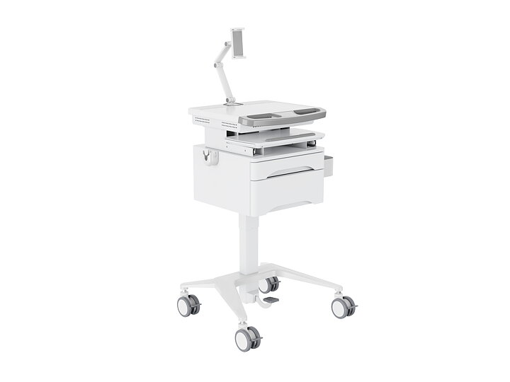 M Medical Cart Basic with Drawer incl. Arm for Tablet holder
