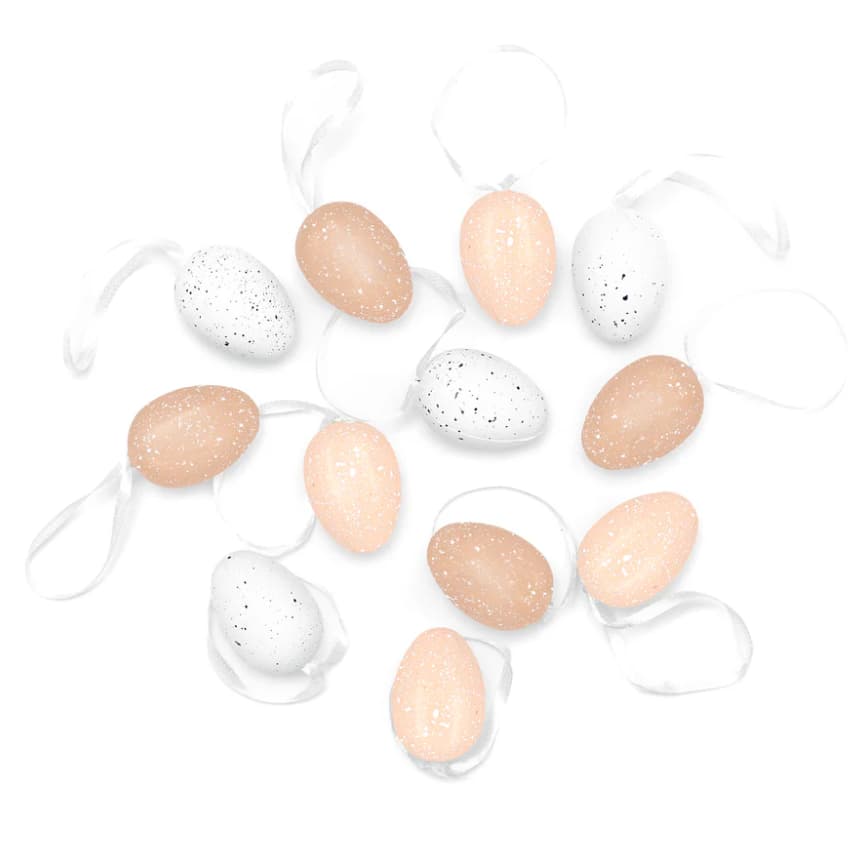 Pynt till påskriset - Hängande ägg - Beige