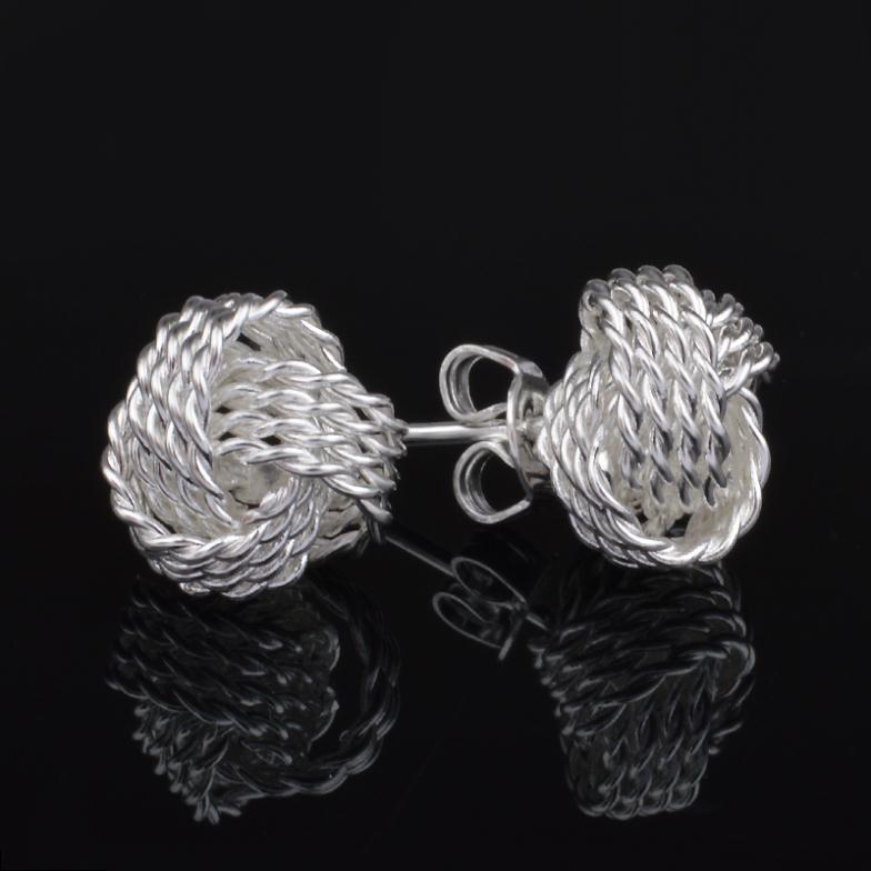 Smyckeset "Knot" med Halsband och Örhängen i 925 Sterling Silver - 7
