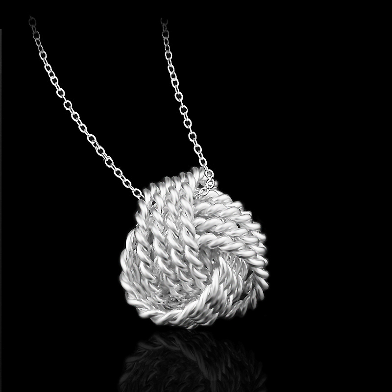 Smyckeset "Knot" med Halsband och Örhängen i 925 Sterling Silver - 4