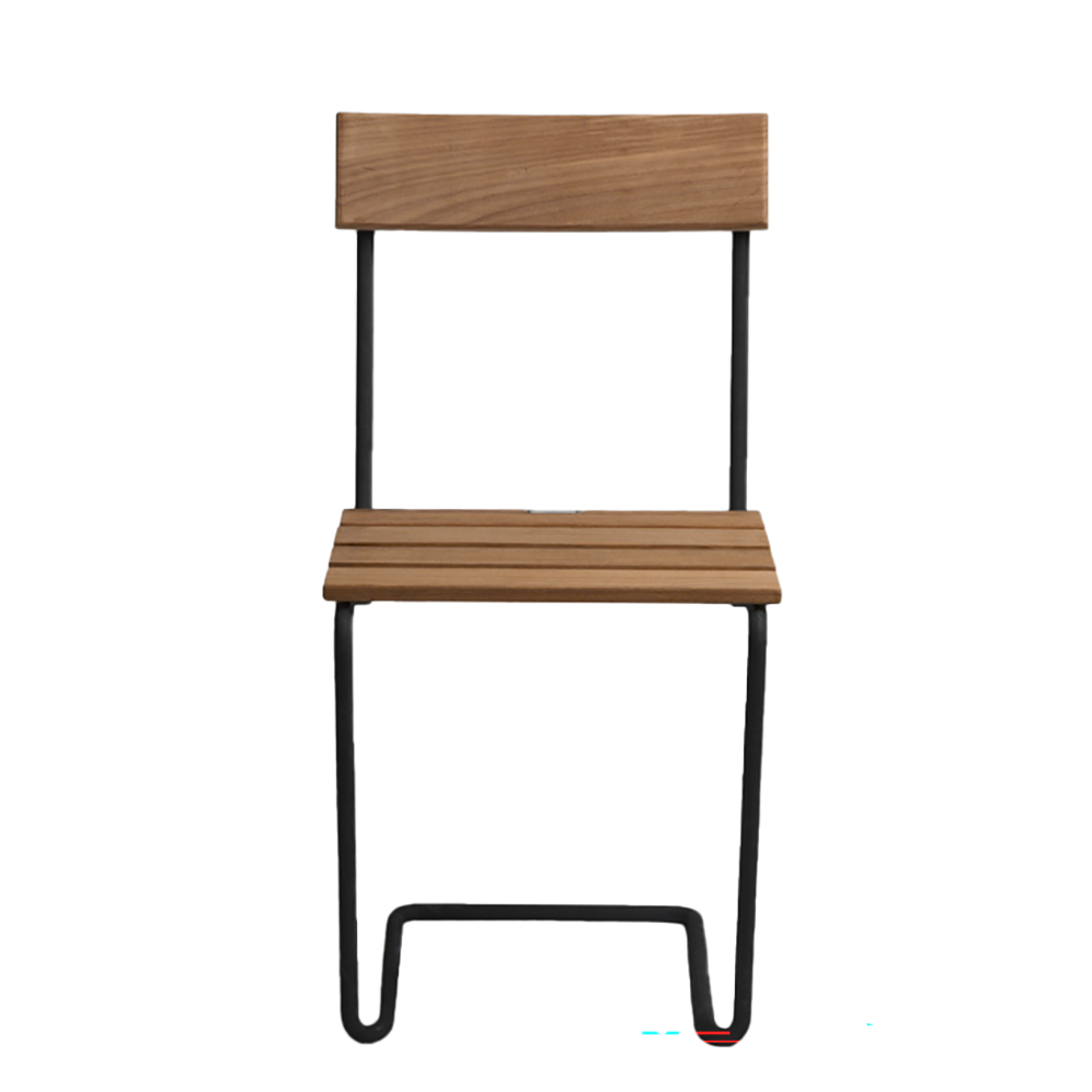 Chair 1 teak / black stand  - Grythyttans stålmöbler