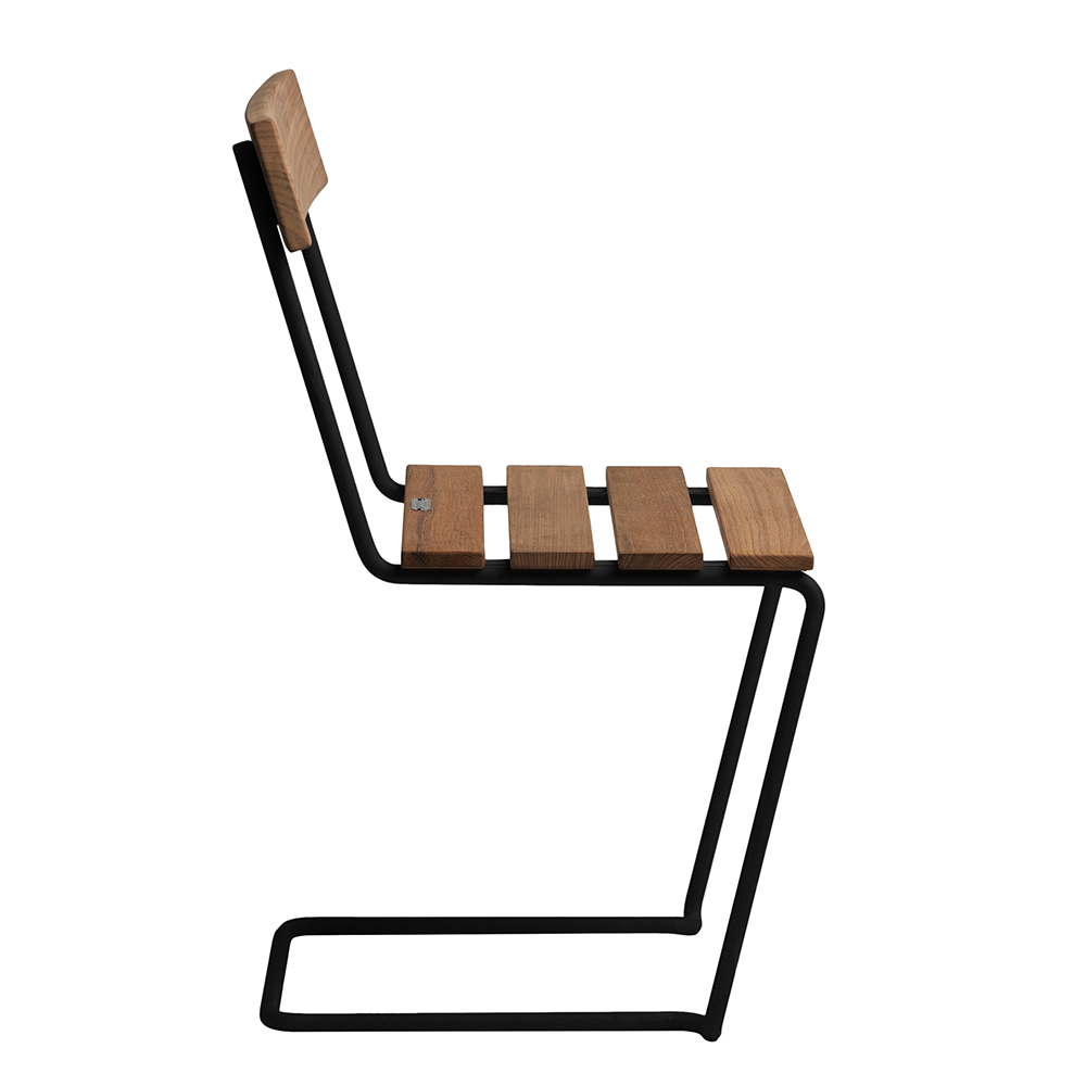 Chair 1 teak / black stand  - Grythyttans stålmöbler - 4