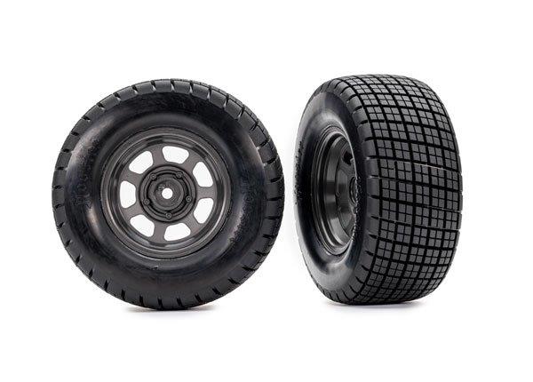 Traxxas Däck & Fälg Hoosier / Dirt Oval 4WD/2WD Bak (2)