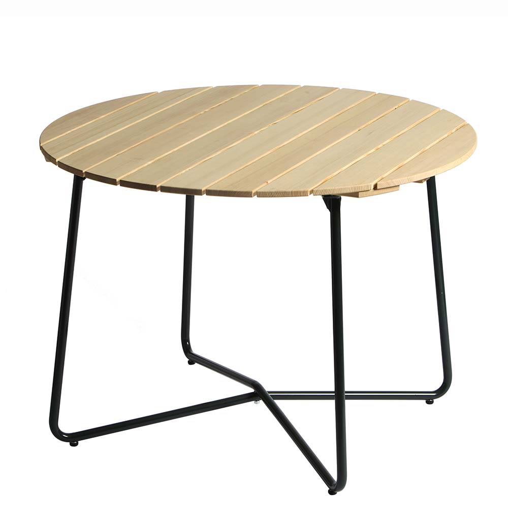  Round table 9A Pine / zgreen stand (2 sizes) - Grythyttans stålmöbler