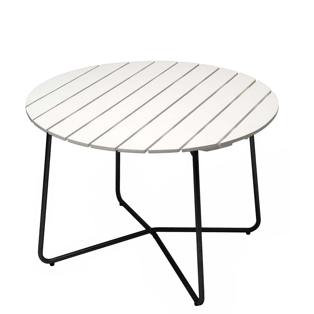  Round table 9A white / black stand  (2 sizes) - Grythyttans stålmöbler