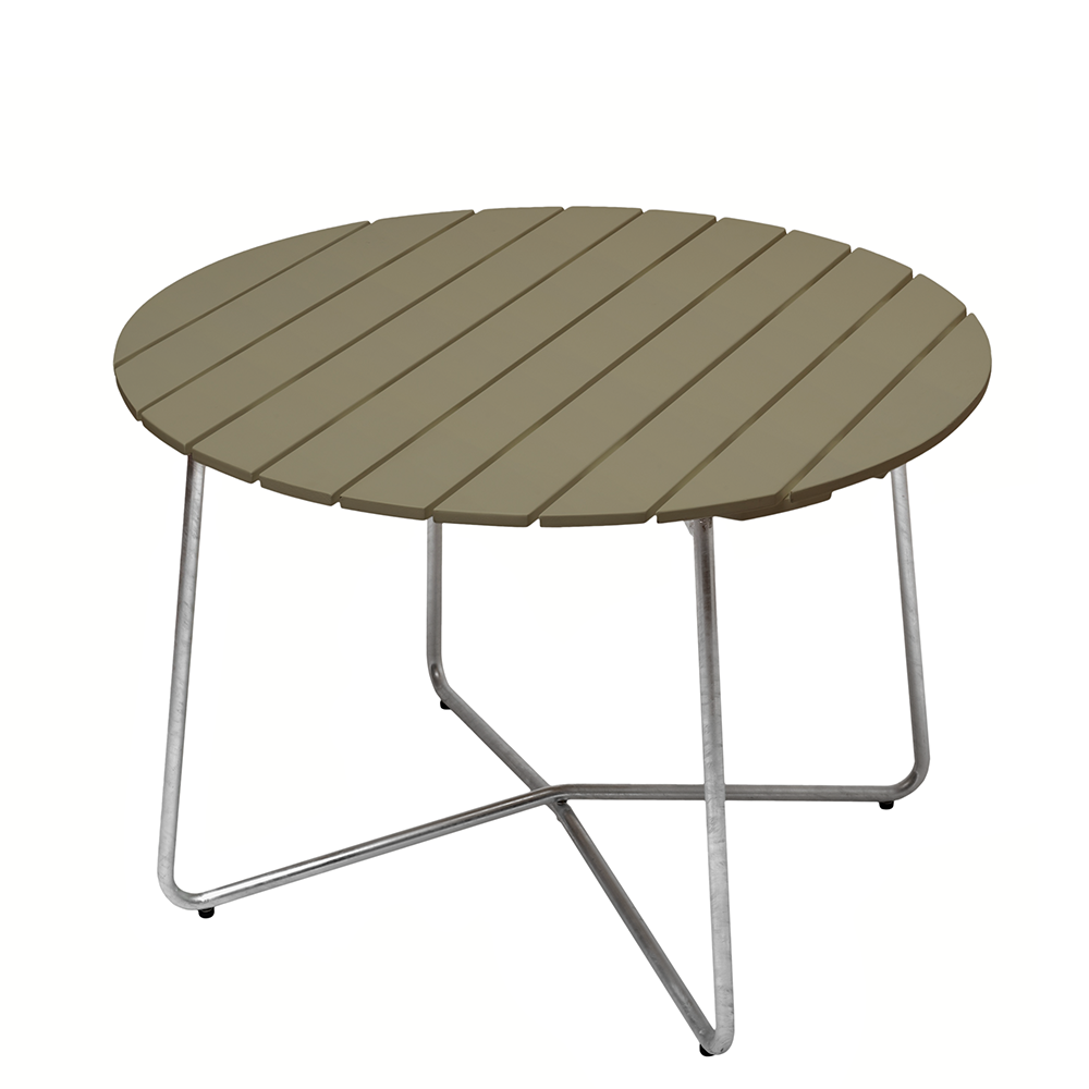  Round table 9A light green / zinc stand  (2 sizes) - Grythyttans stålmöbler