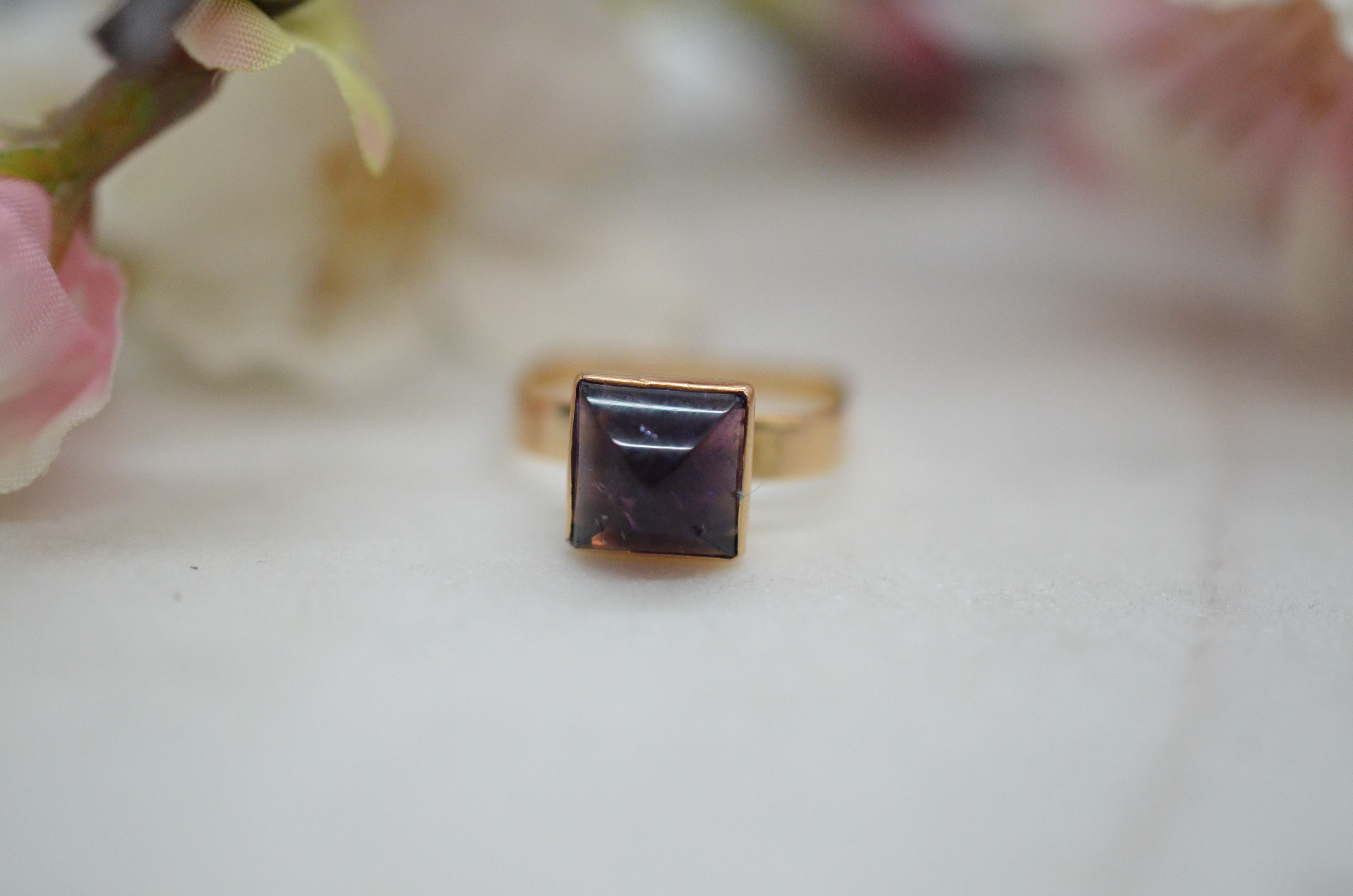 Vintage 18k ring with amethyst, 1963 - 3