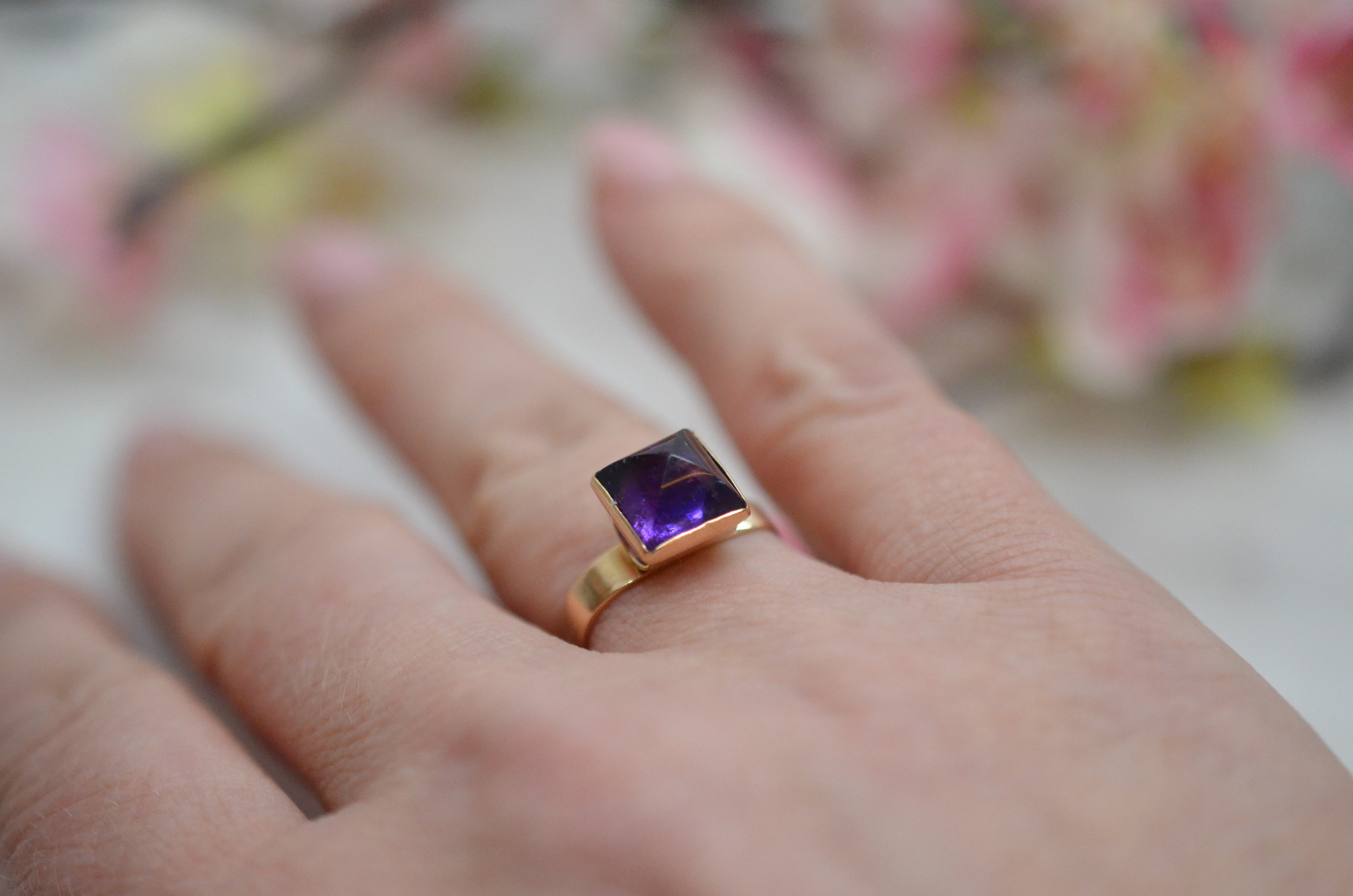 Vintage 18k ring with amethyst, 1963 - 7