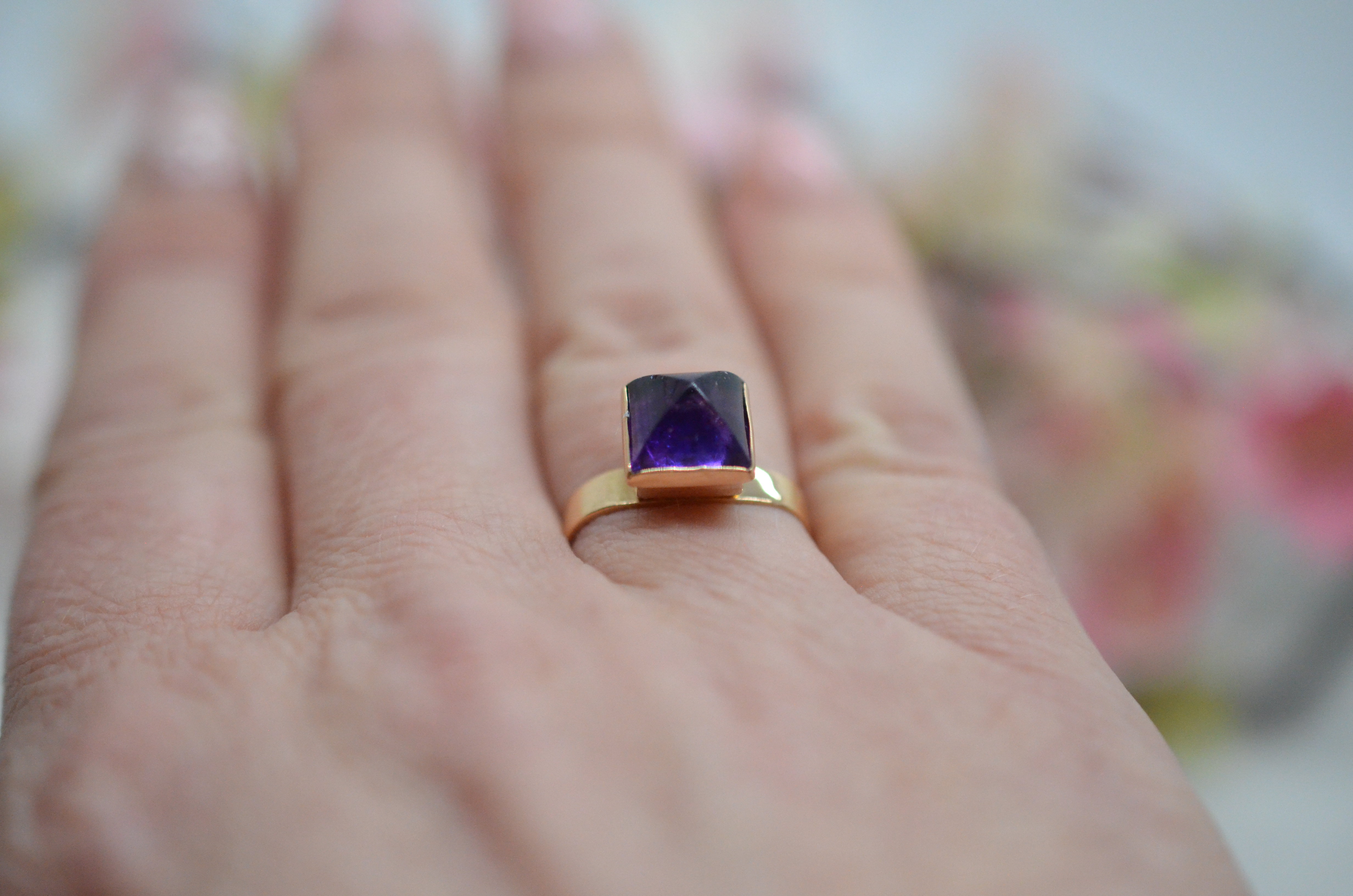 Vintage 18k ring with amethyst, 1963 - 8