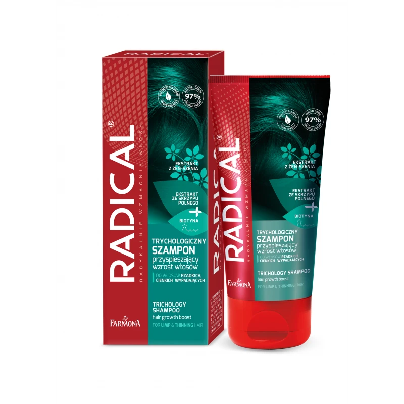 Trikologinen shampoo ohuille hiuksille, heikentyneille hiuksille ja hitaasti kasvaville hiuksille