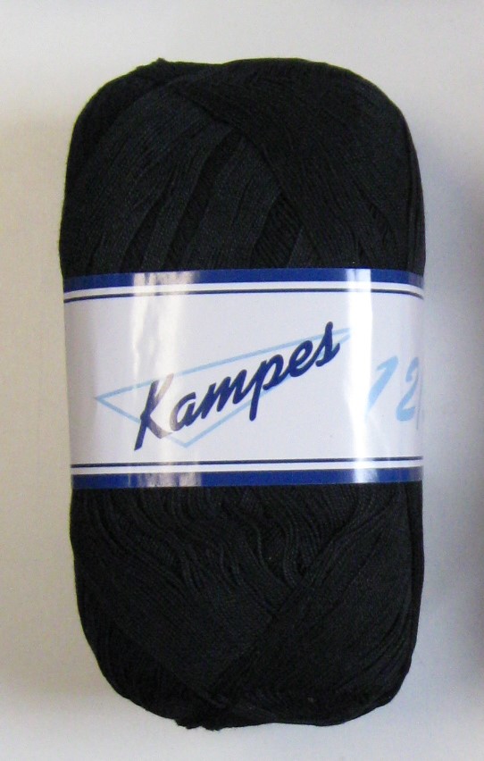 Kampes 12/3, 100 % bomull. Svart