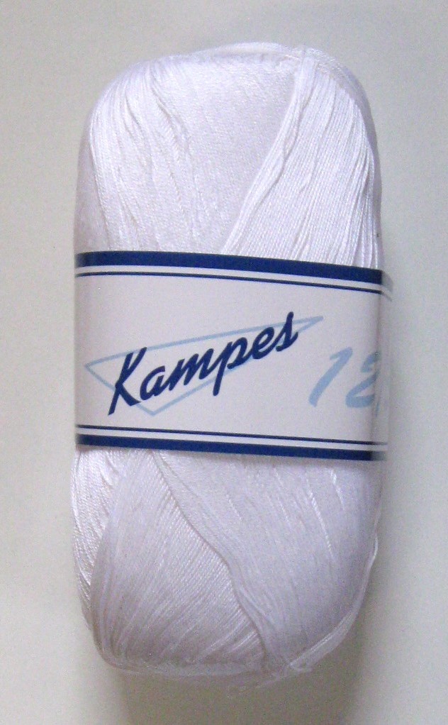 Kampes 12/3, 100 % bomull. Vit