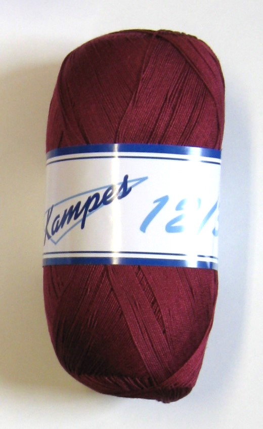 Kampes 12/3, 100 % bomull. Vinröd