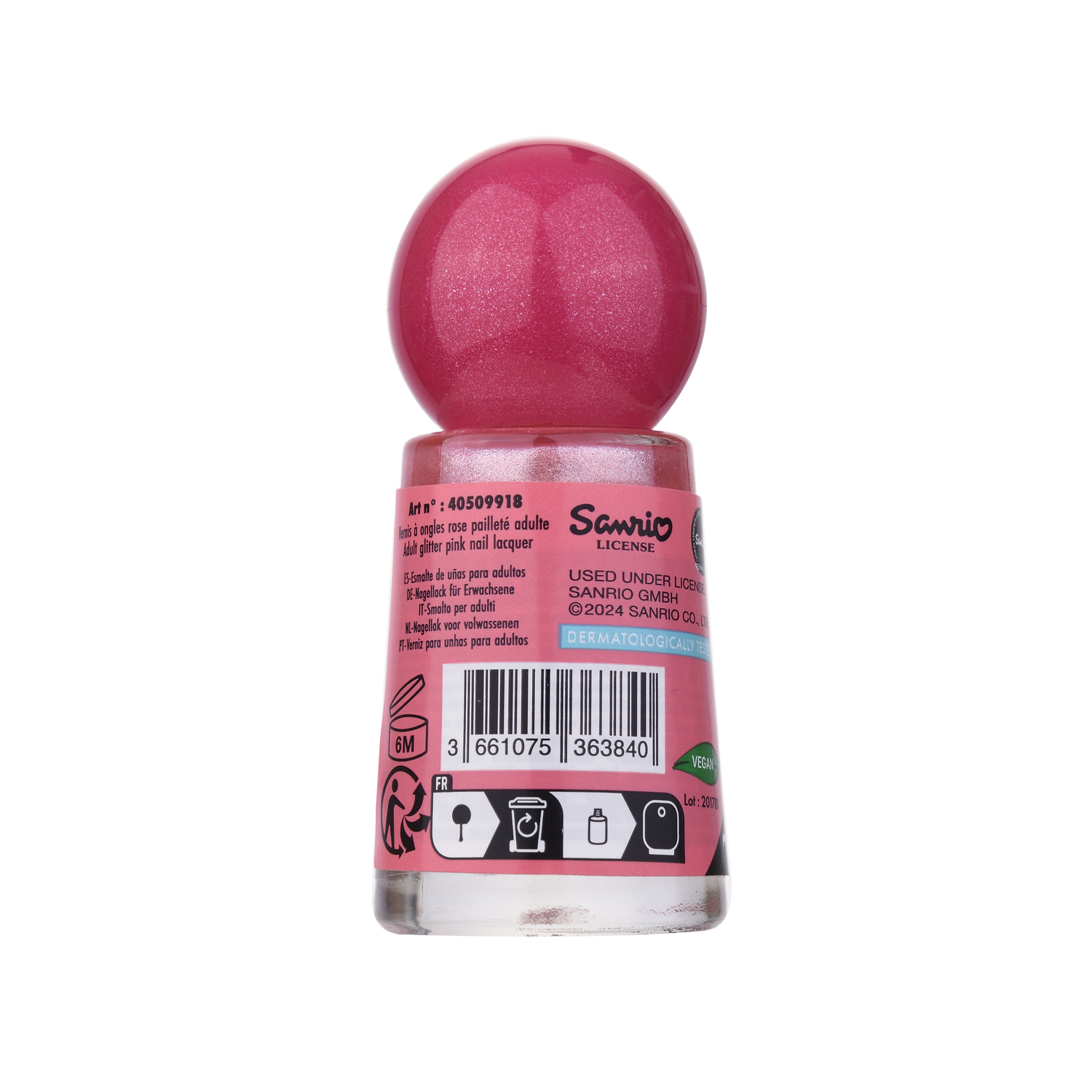 Hello Kitty Nagellack 9 ml för Vuxna - Skimrande Rosa - 5