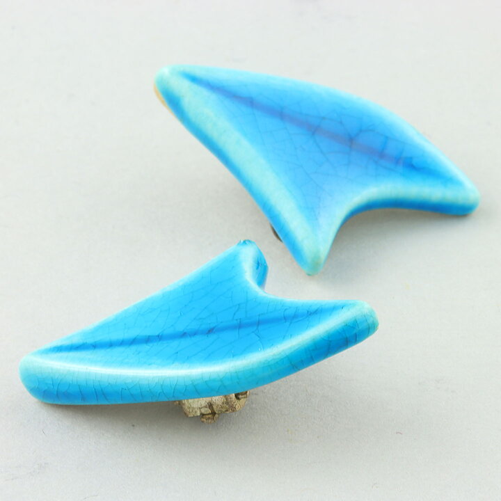 Carl-Harry Stålhane (1955) Turquoise Pottery Earrings from H55 Exhibition (5)