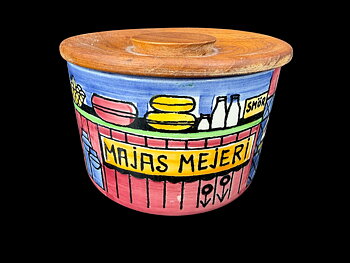 JIE, Gantofta, Anita Nylund, "Majas Mejeri" from the series our little town, jar with lid