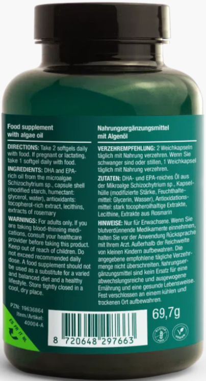 Vitalized Omega-3 Vegan – Växtbaserad Algolja (60 softgels) - 3