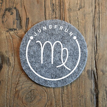 Glasunderlägg - Jungfrun Symbol
