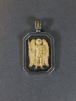 Ärkeängel Mikael Amulett Hänge  i Rostfritt stål