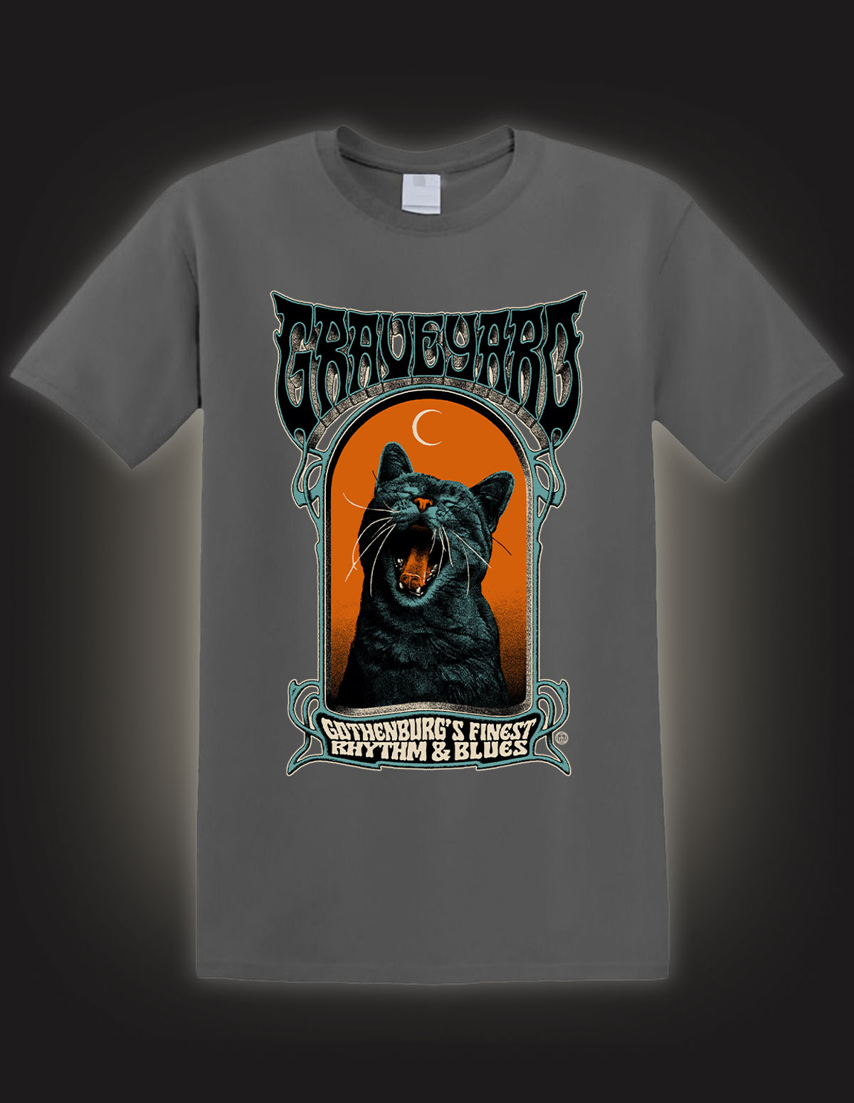 Graveyard Cat Grey T-Shirt