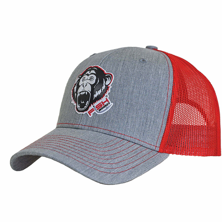 Fish Monkey Hat SCREAM'N MONKEY Heather Grey/Red