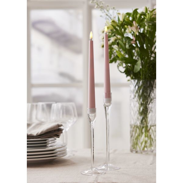 LED Antikljus Flamme Candy Rosa 2-pack 