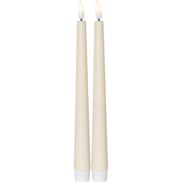 LED Antikljus Flamme Candy Gul 2-pack  - 2