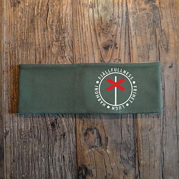Pannband (grön) - "Fjällfullness" Ledkryss II
