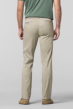 Beige chinos i Fine Micro Print och modern passform (Meyer / Bonn) (finns i strl 26)