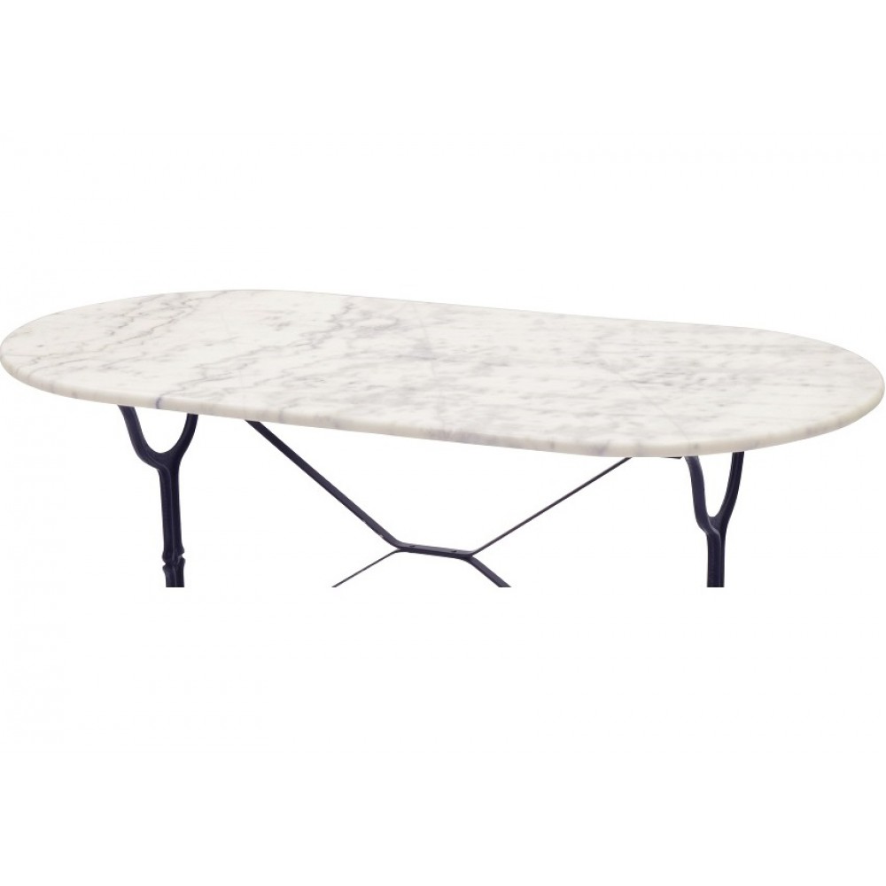 Bistrobord gjutjärn med oval marmorskiva 120 x 60 cm - 2