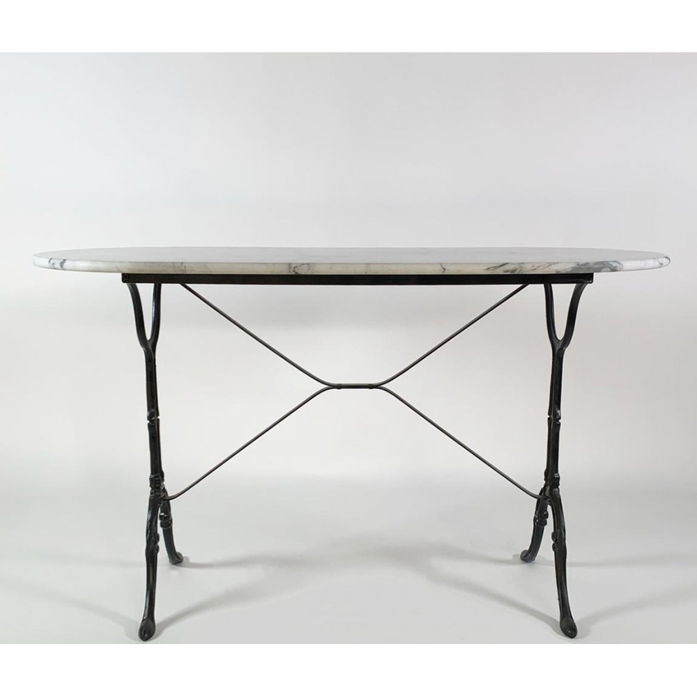 Bistrobord gjutjärn med oval marmorskiva 120 x 60 cm - 5