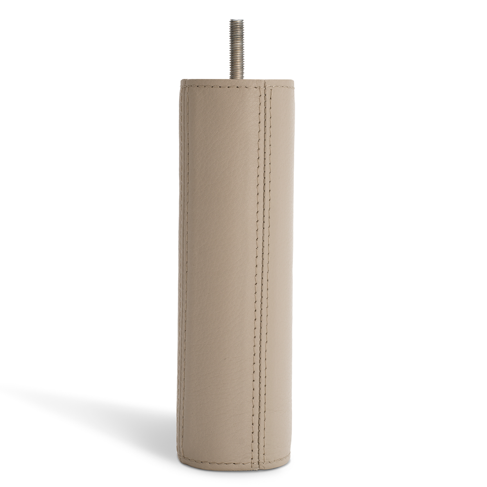 DUX - Sustainable comfort Round bed legs in Oatmeal leather Ø 5.5 cm 4-pack - 3