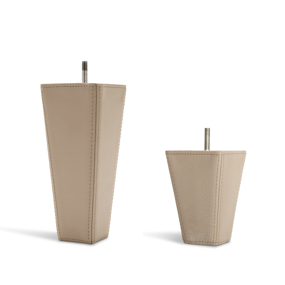 DUX - Sustainable comfort Koniska sängben i Oatmeal läder 4-pack
