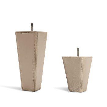 DUX - Sustainable comfort Conical bed legs in Oatmeal leather 4-pack