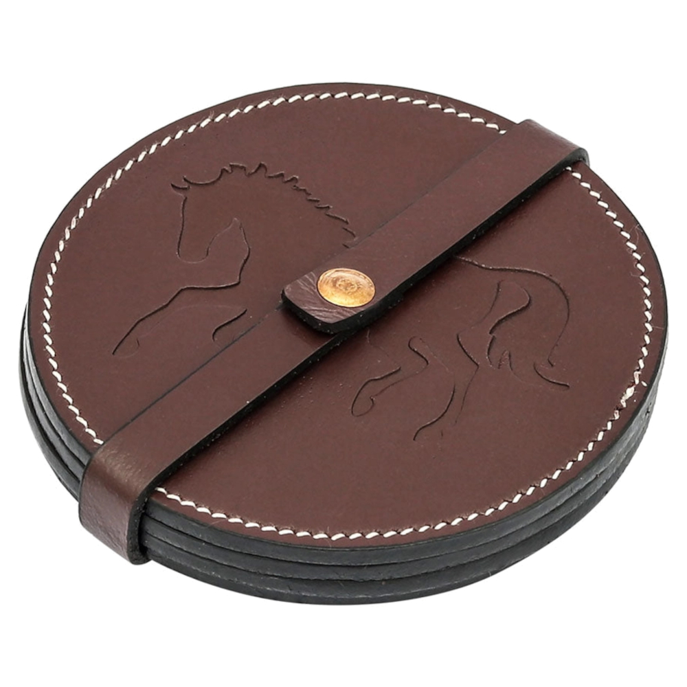 Coaster AWST Horse Motif Australian Nut 4-pack - 3
