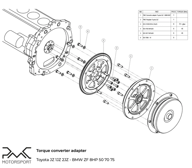 Adapter Kit Toyota JZ 1JZ 2JZ - BMW ZF 8HP 50 51 70 75 - 2