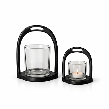 THG Candle Lantern Stirrup Black