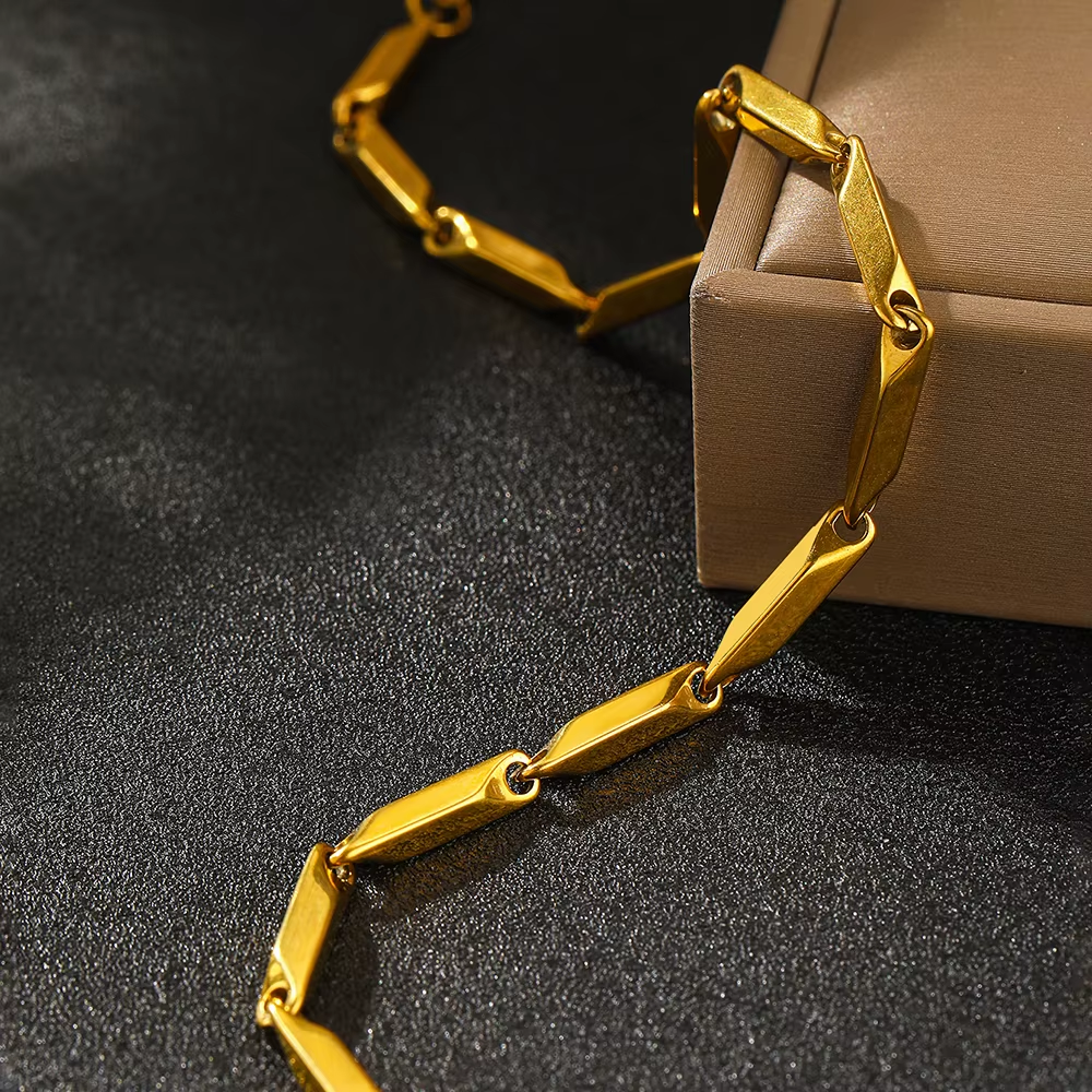 Armband "Rhombic" i rostfritt stål med 18K Gulplätering - 5