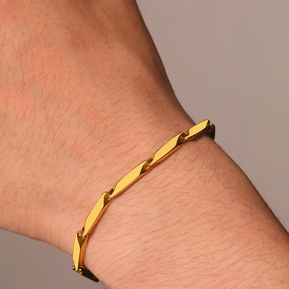 Armband "Rhombic" i rostfritt stål med 18K Gulplätering - 3