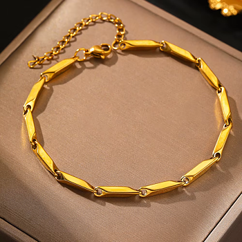 Armband "Rhombic" i rostfritt stål med 18K Gulplätering