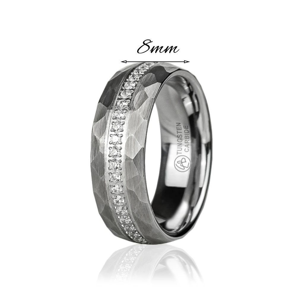 Ring Allians Hamrad Eternity. En unik ring i Skandinavisk design från hjärtat av Onsala, 8mm bred