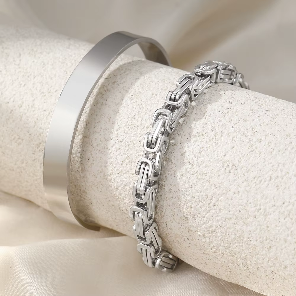Armbandsset "Emperor" i rostfritt stål   - 4