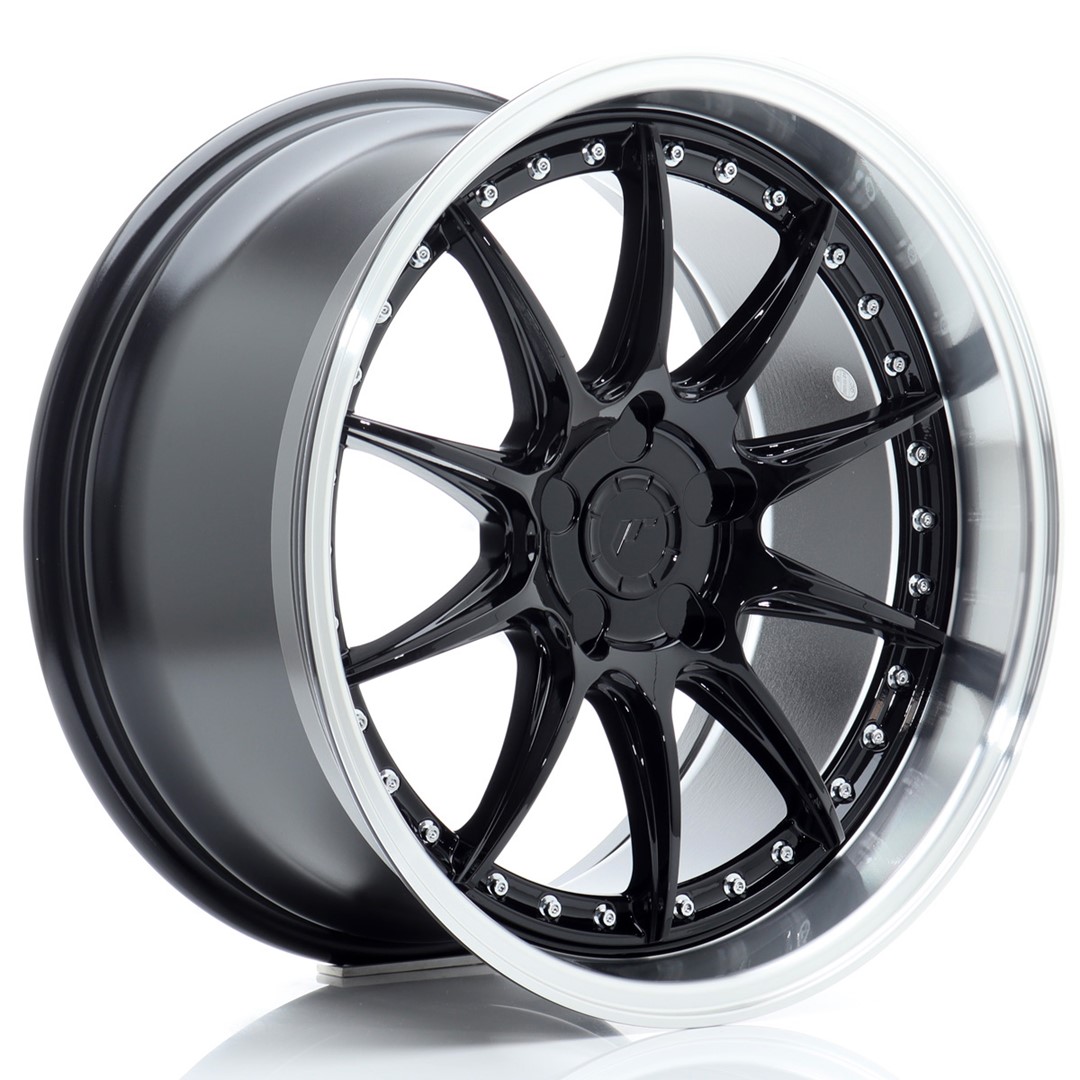 18" JR Wheels JR41 - Glossy Black Machined Lip - 2