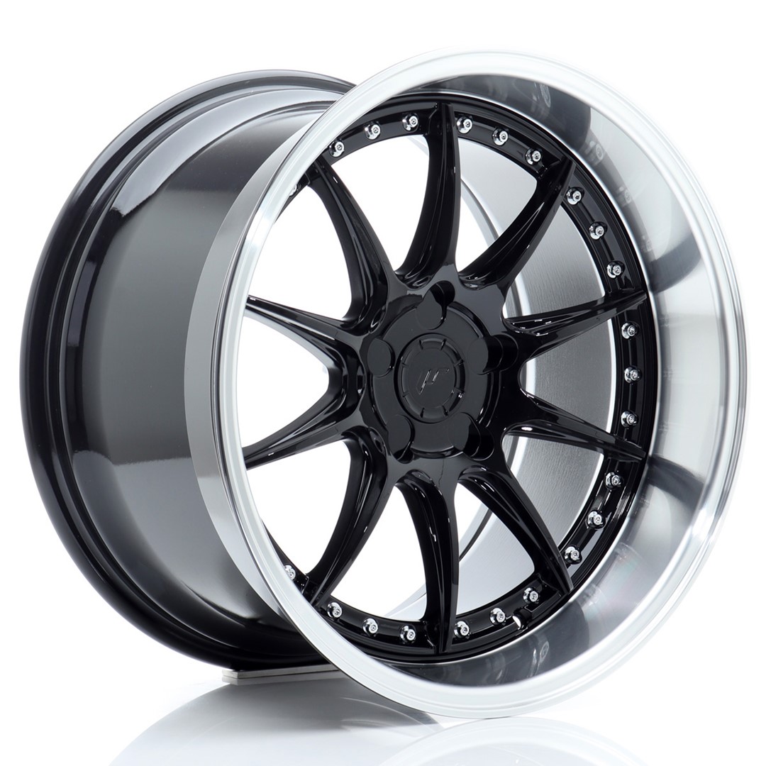 18" JR Wheels JR41 - Glossy Black Machined Lip - 3