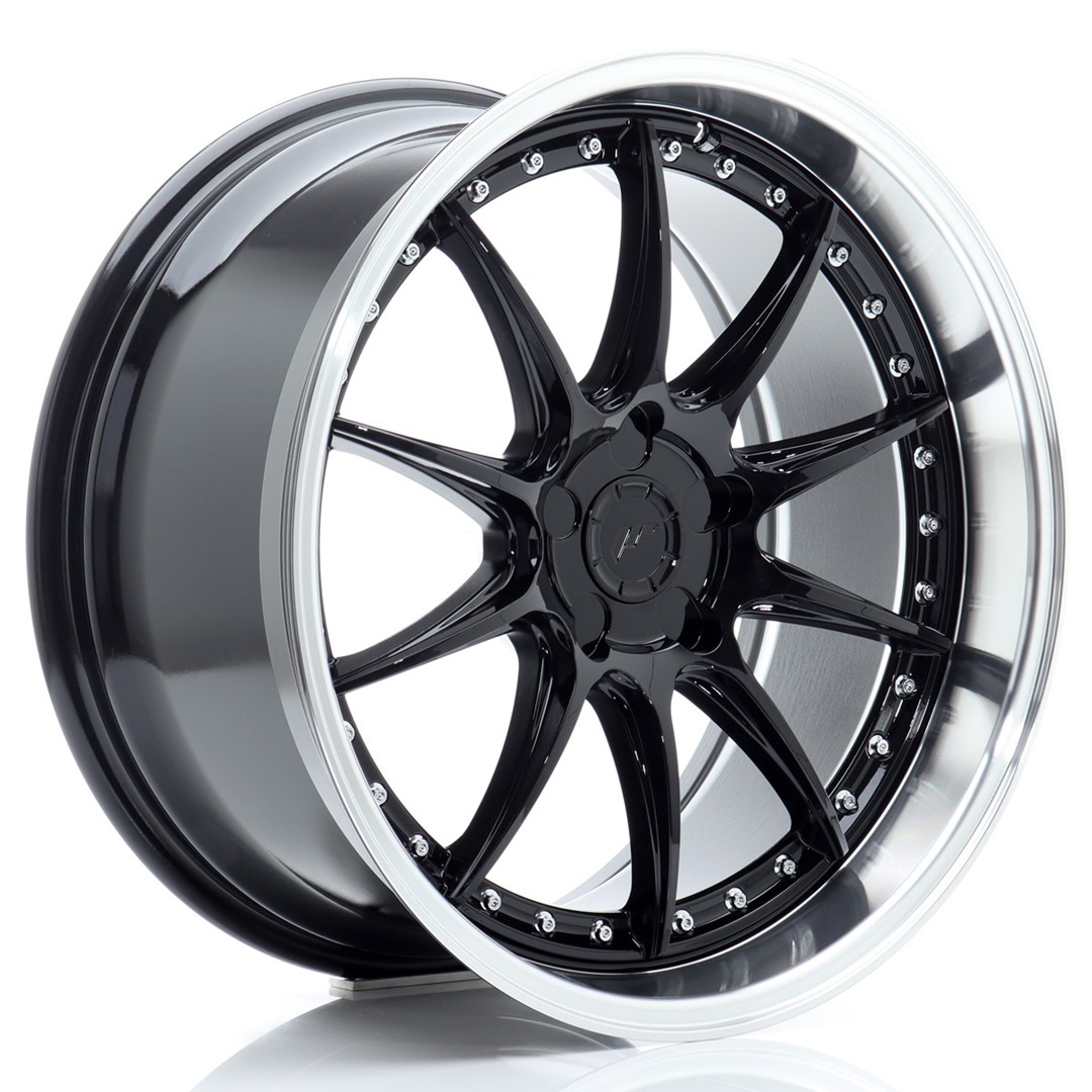 19" JR Wheels JR41 - Glossy Black Machined Lip