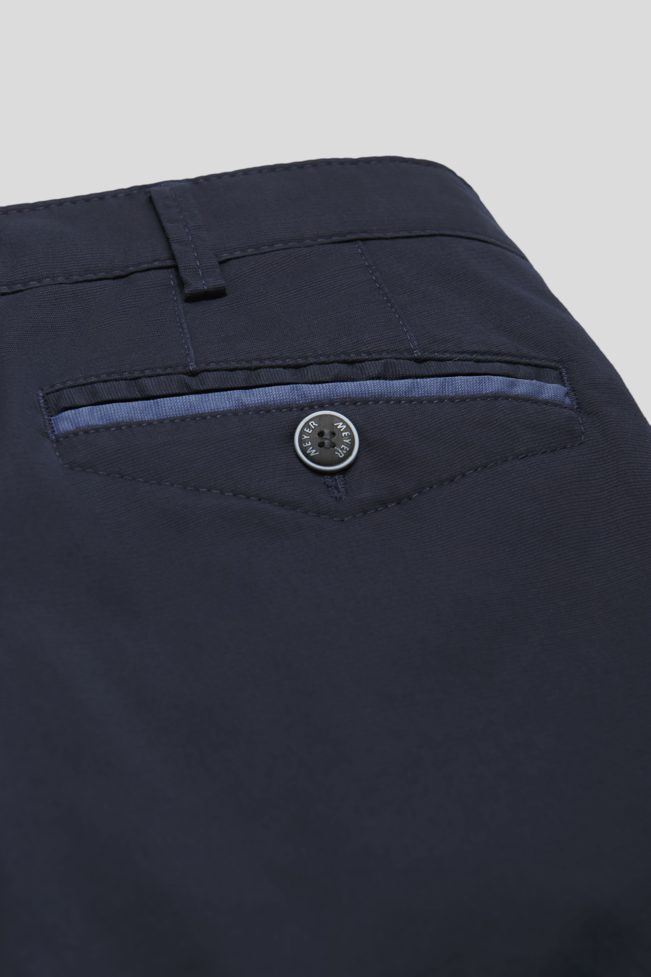 Blå (navy) chinos i Micro Fantasy och  modern passform (Meyer / Chicago) (finns i strl 26) - 5