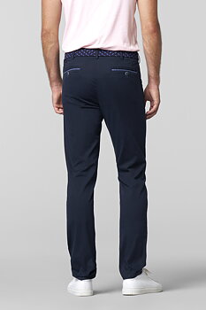 Blå (navy) chinos i Micro Fantasy och  modern passform (Meyer / Chicago) (finns i strl 26)