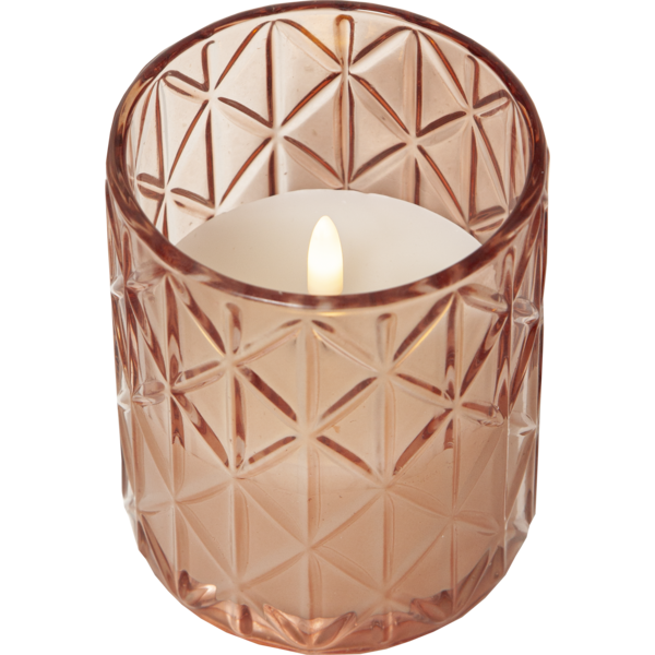 LED Blockljus Flamme Romb rosa - 5