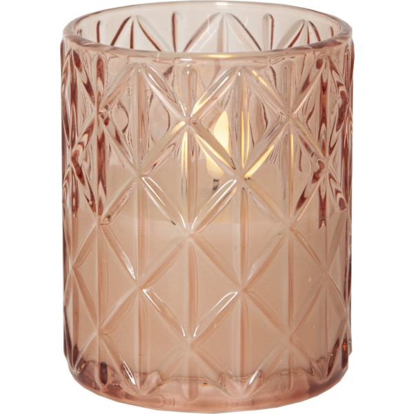 LED Blockljus Flamme Romb rosa - 2