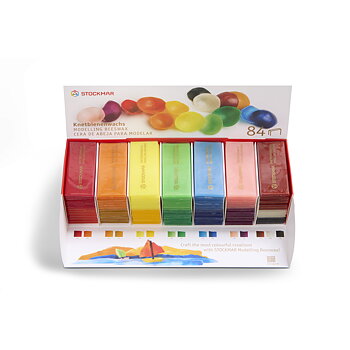 Stockmar knådbivax i en display - 84 st - 15 mixade färger